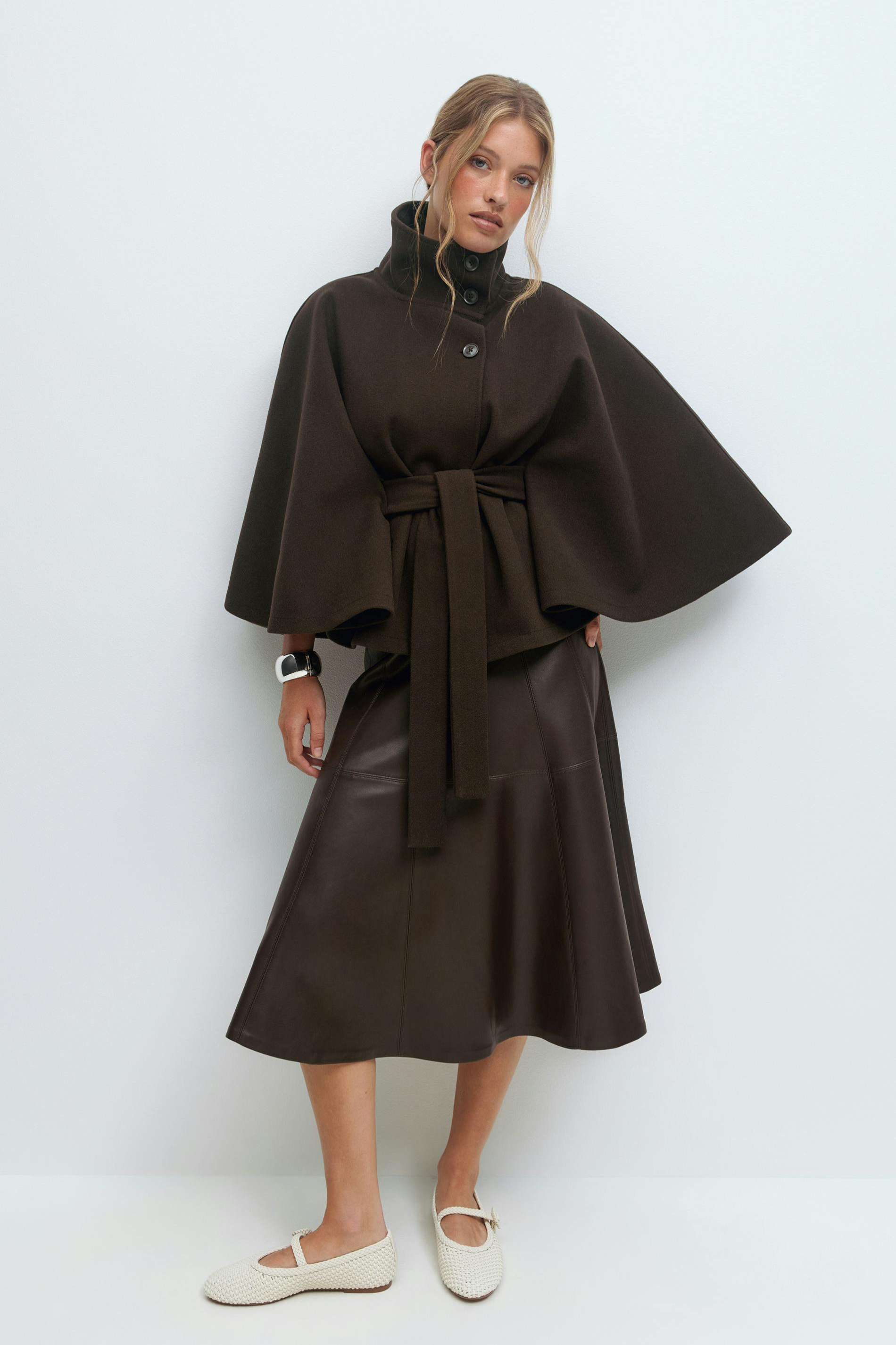 OLIVIA | Belted Cape Jacket