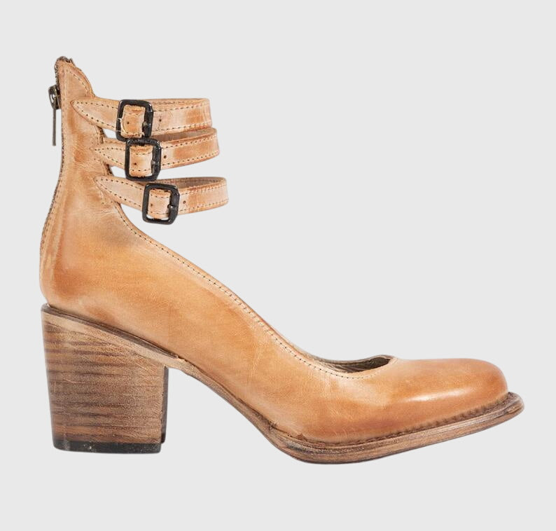 Rina - Strapped Block Heel Shoes