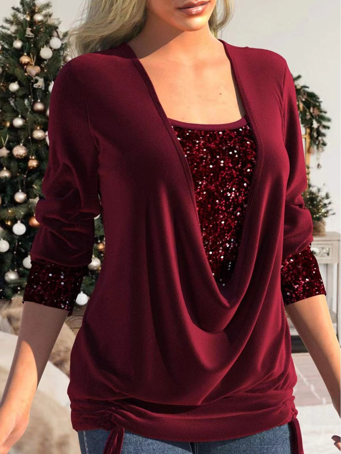 Cora | Stylish Sequin Glitter Top