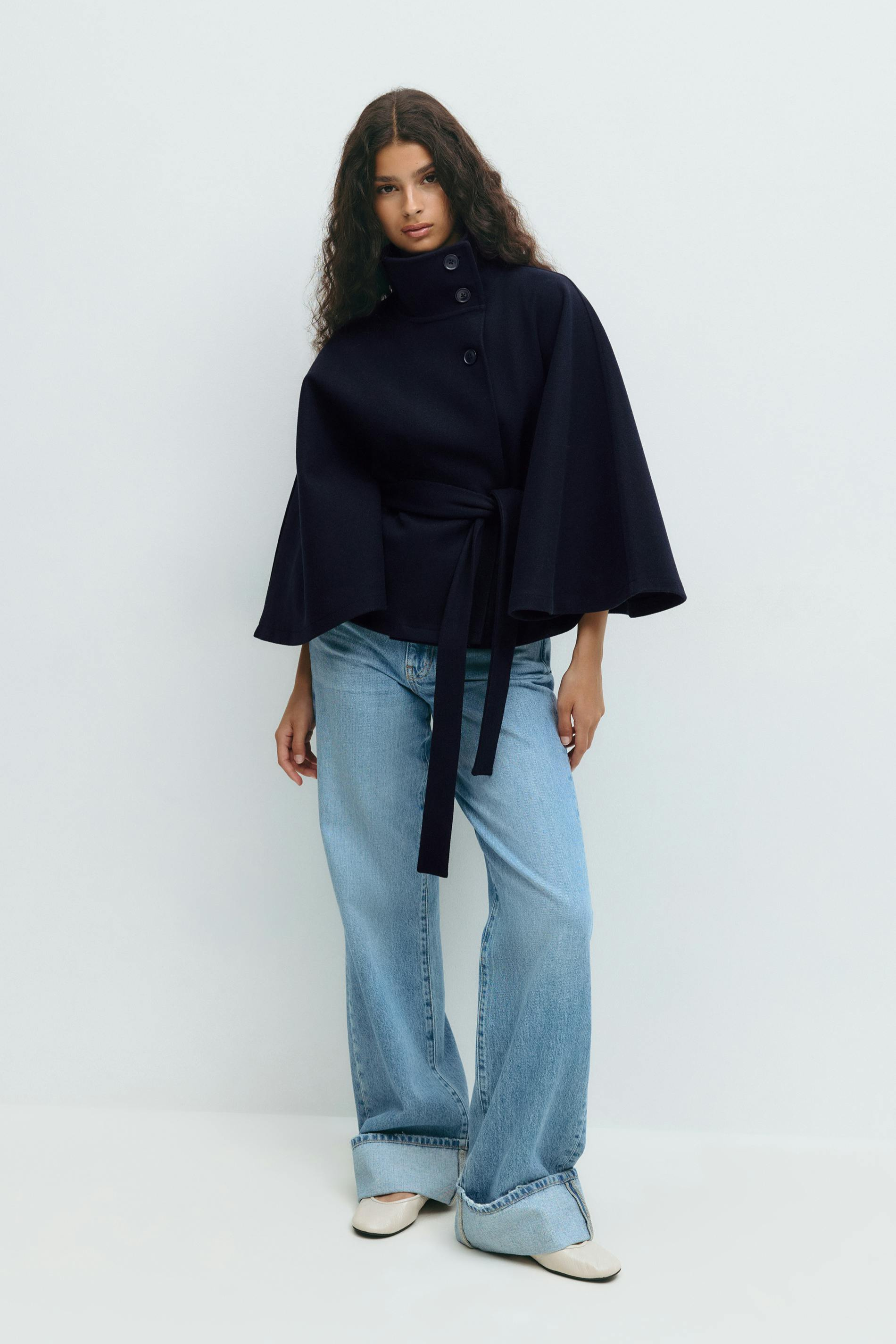 OLIVIA | Belted Cape Jacket