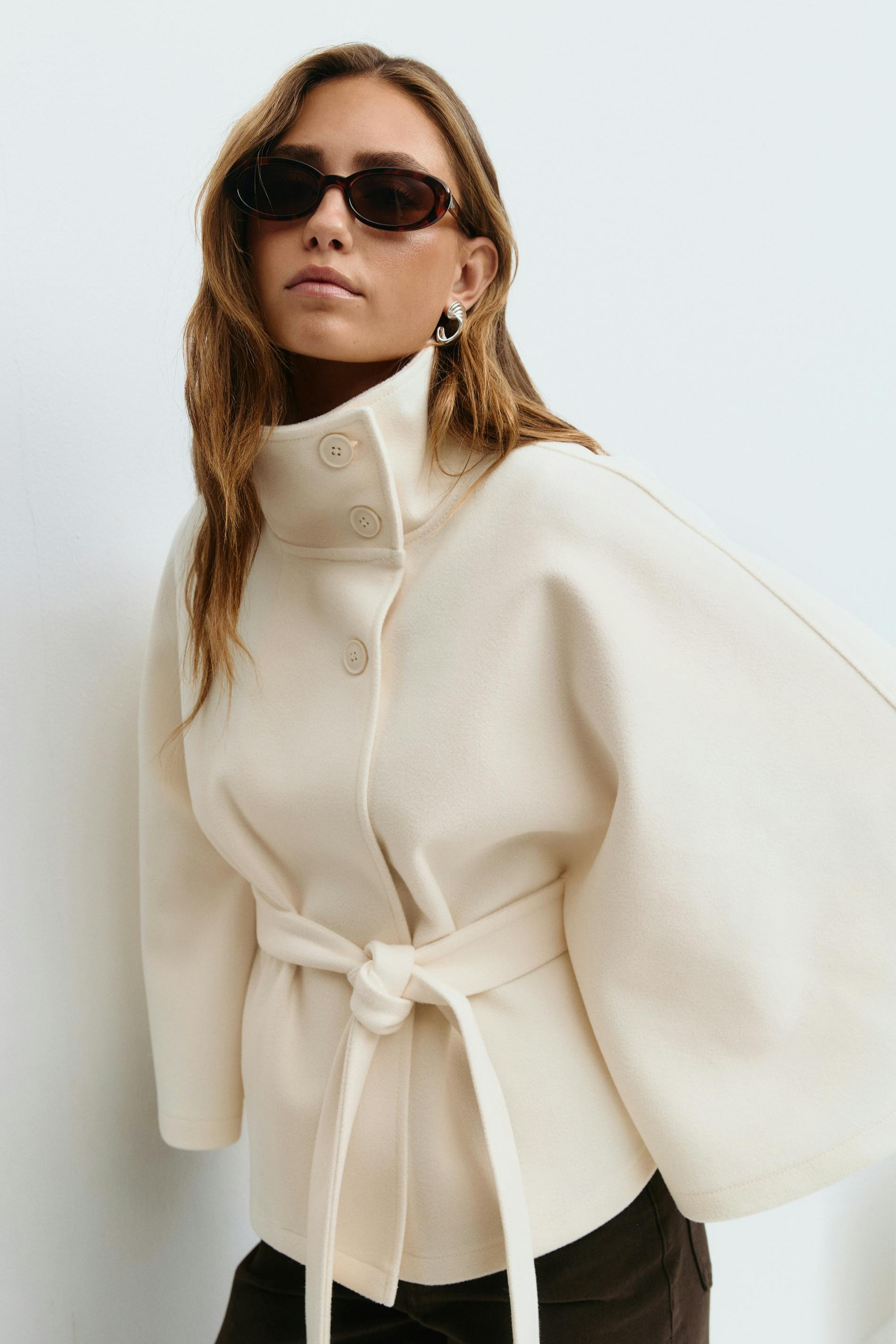 OLIVIA | Belted Cape Jacket