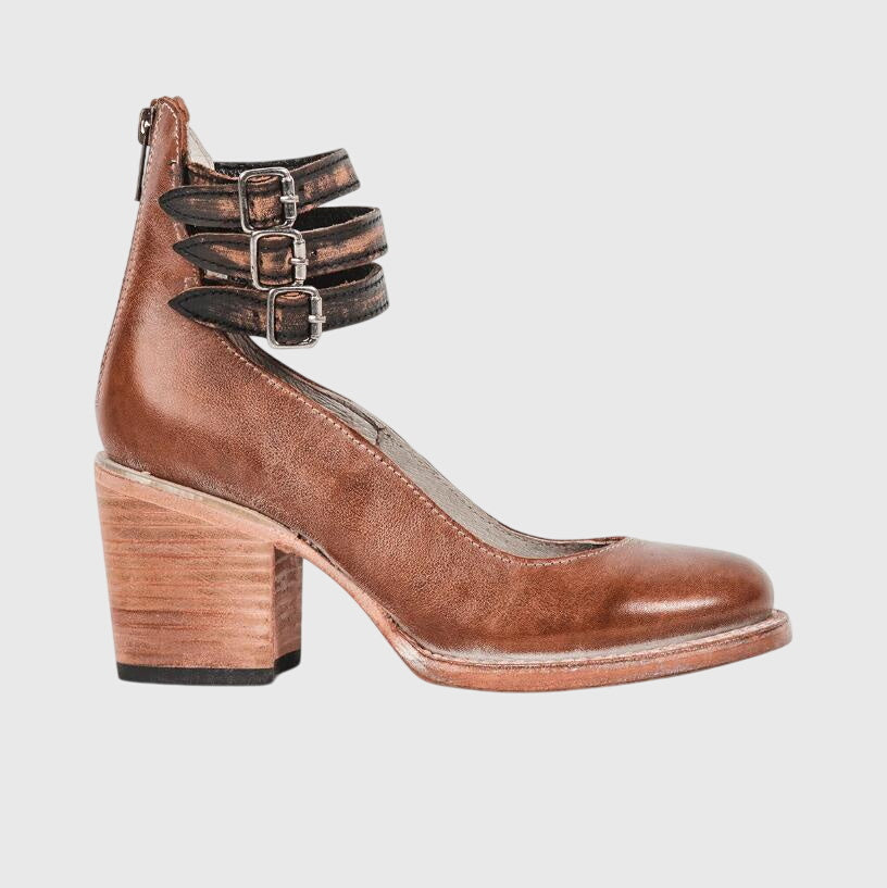 Rina - Strapped Block Heel Shoes