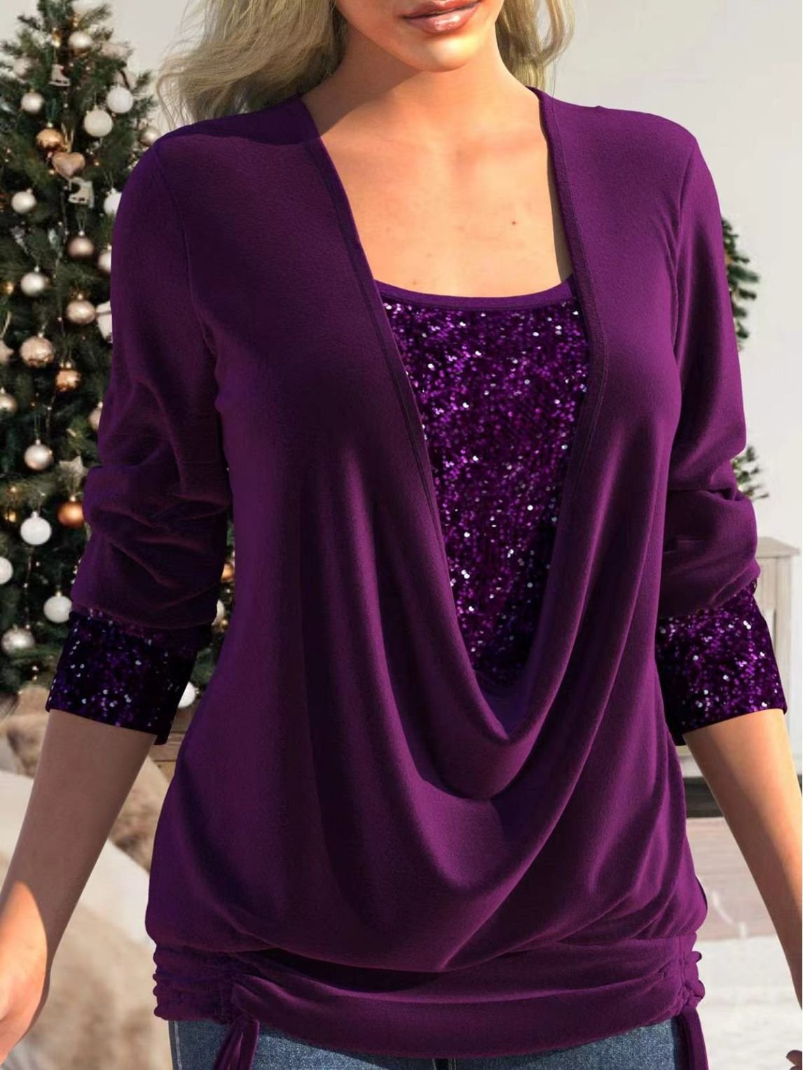 Cora | Stylish Sequin Glitter Top