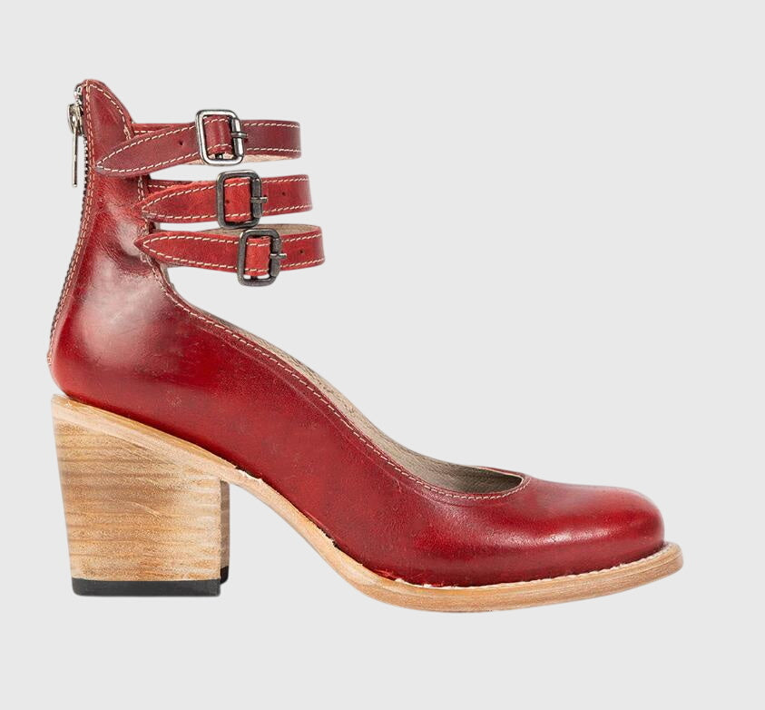 Rina - Strapped Block Heel Shoes