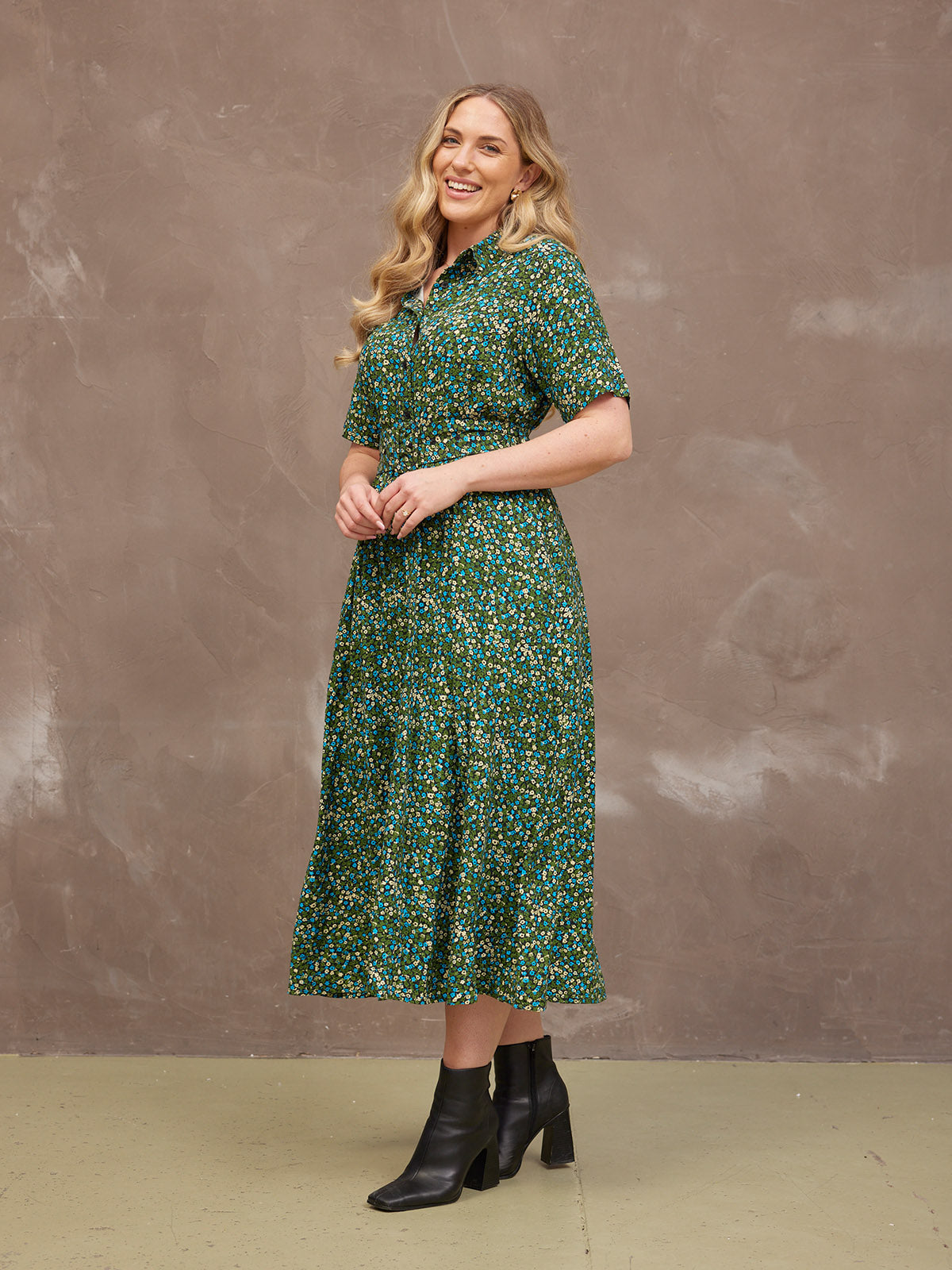 Camilla Dress - Green Floral