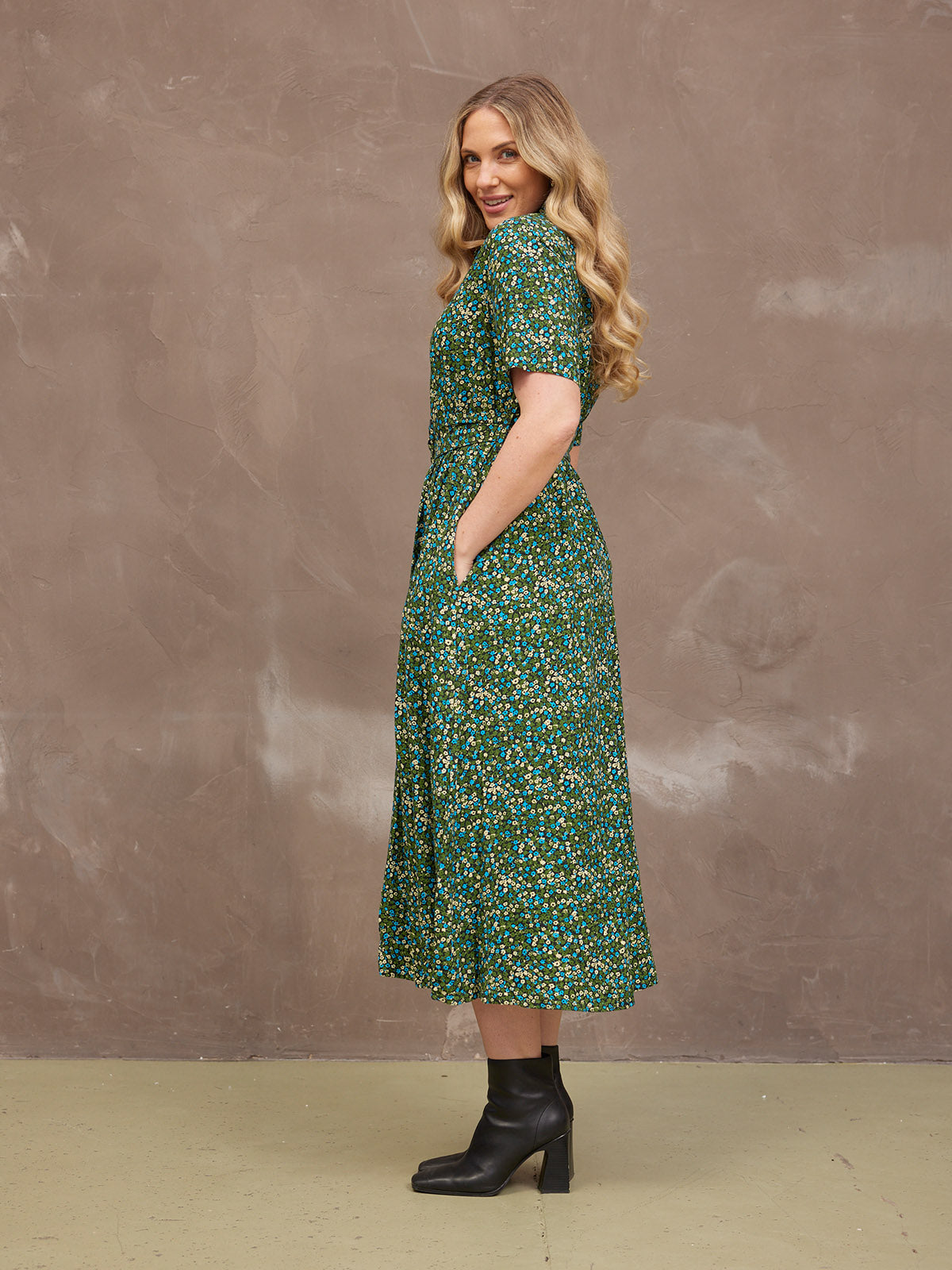 Camilla Dress - Green Floral