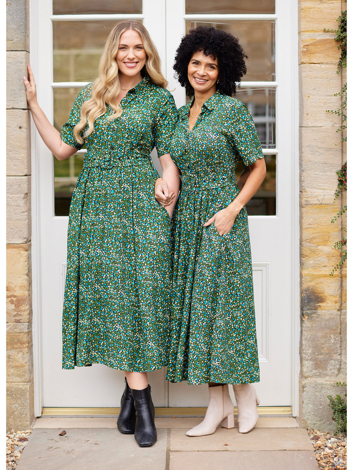Camilla Dress - Green Floral
