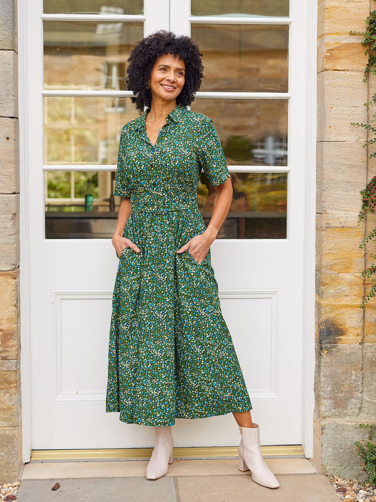 Camilla Dress - Green Floral