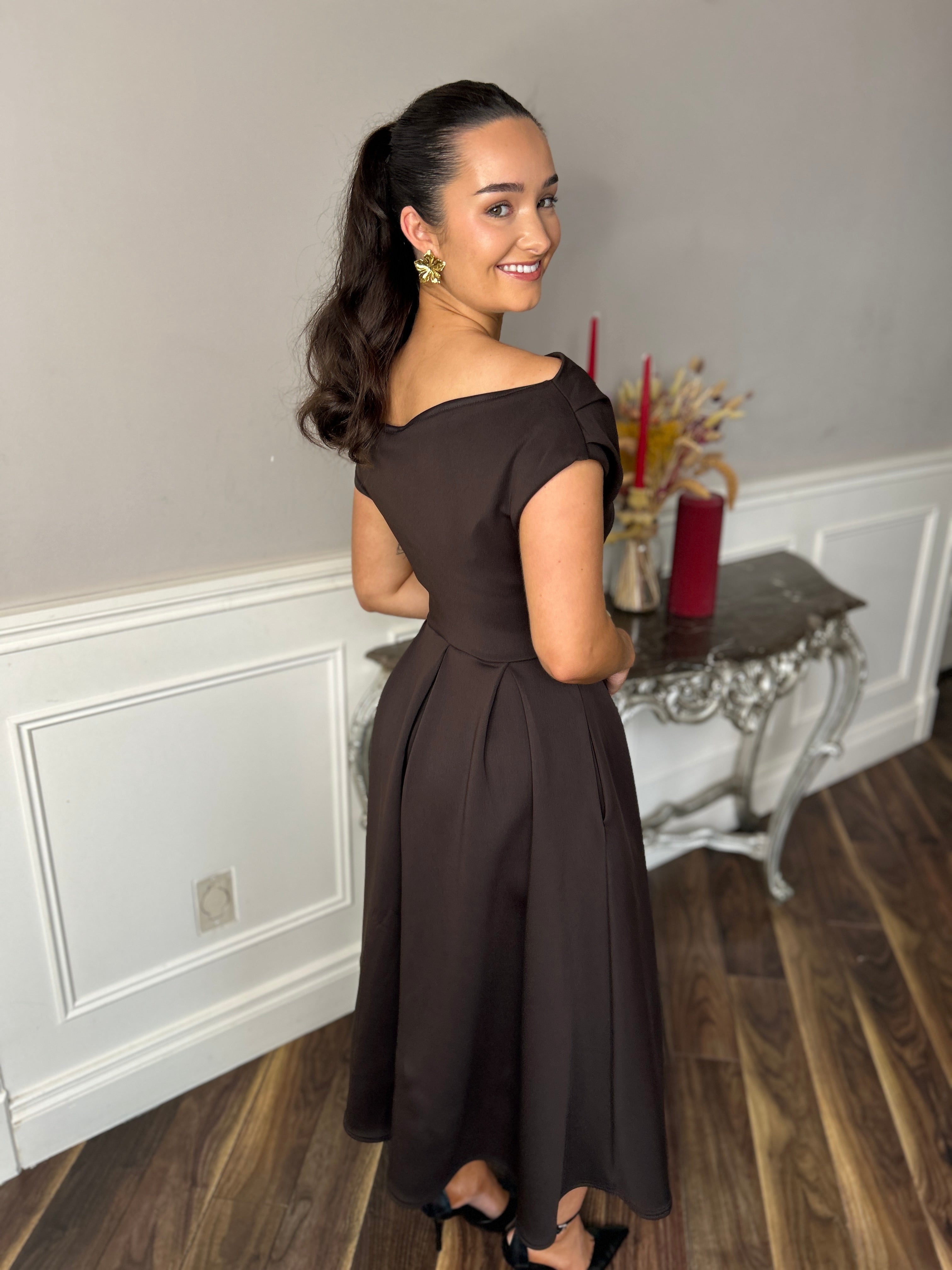 Betty Skater Dress Chocolate