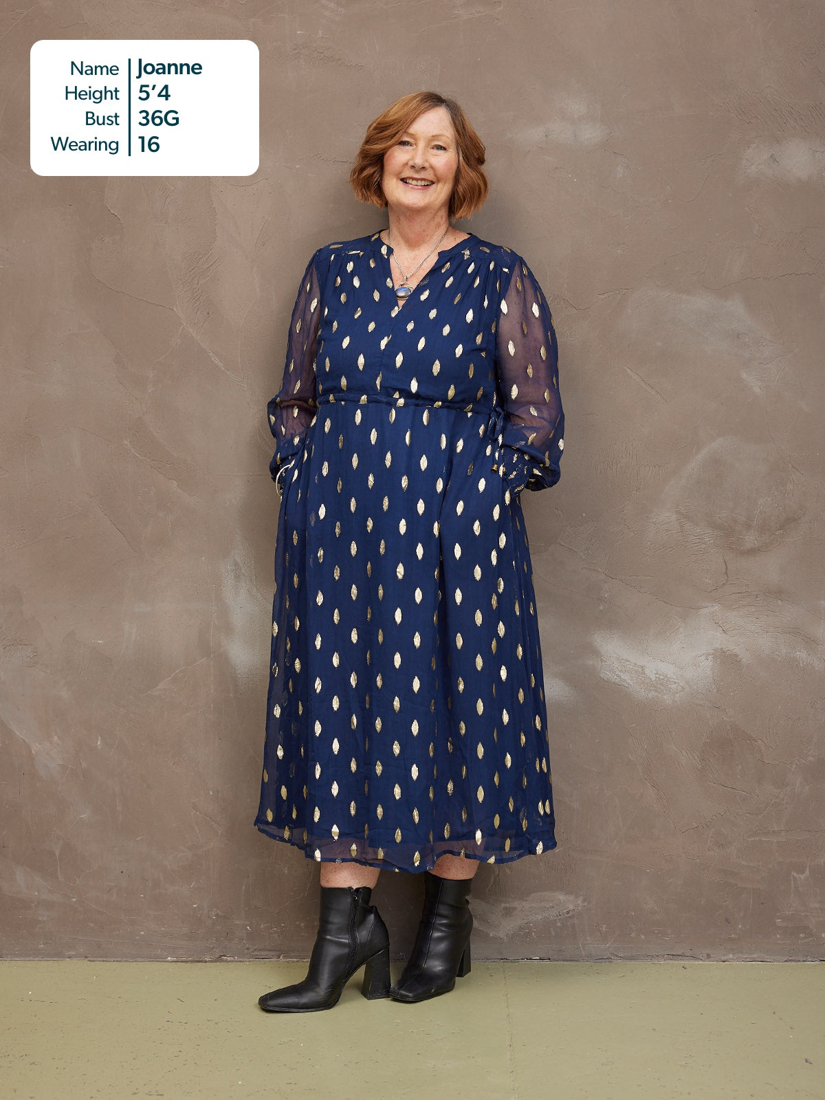 Libby Lurex Dress - Navy and Gold