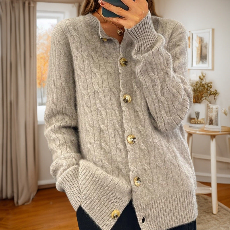 Sofie | Scandinavian Retro Cable Knit Cardigan