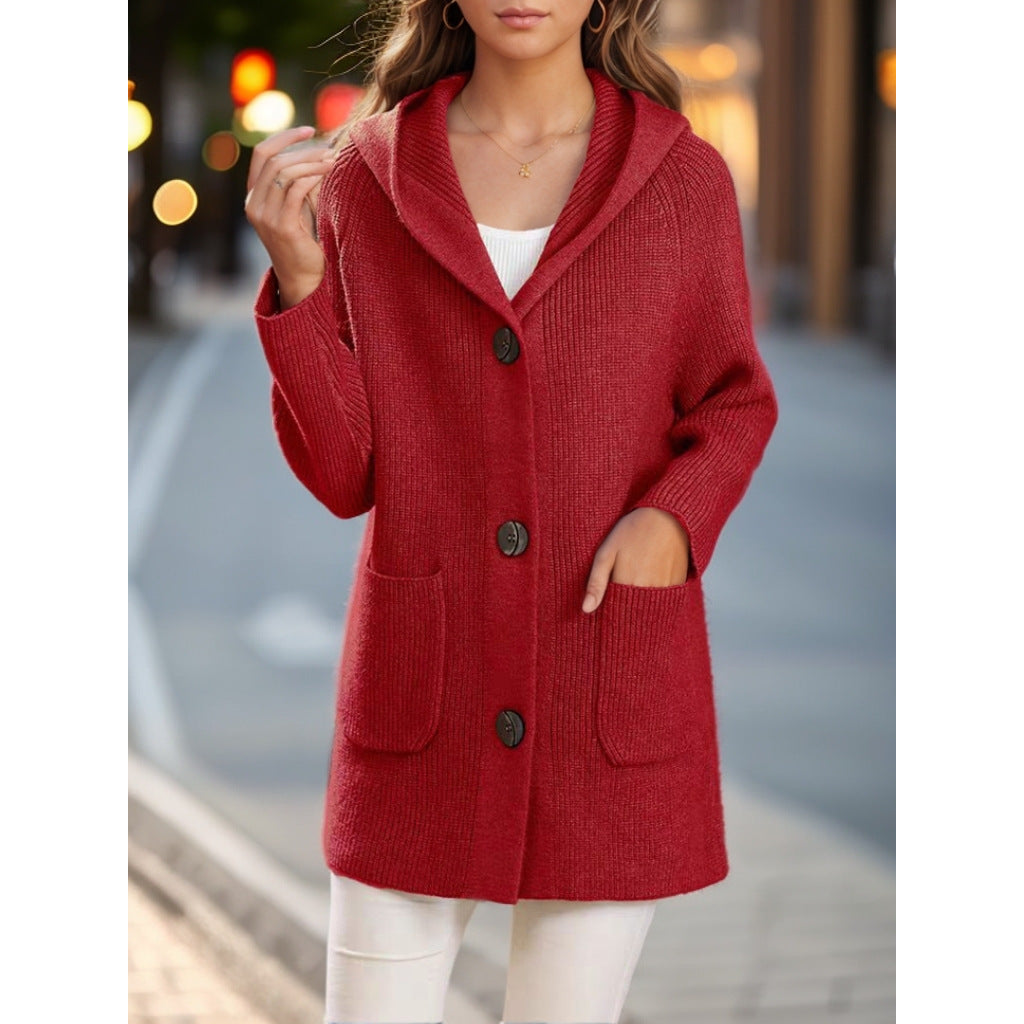 Aria | Hooded Mid-Length Cardigan