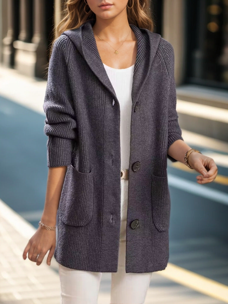 Aria | Hooded Mid-Length Cardigan
