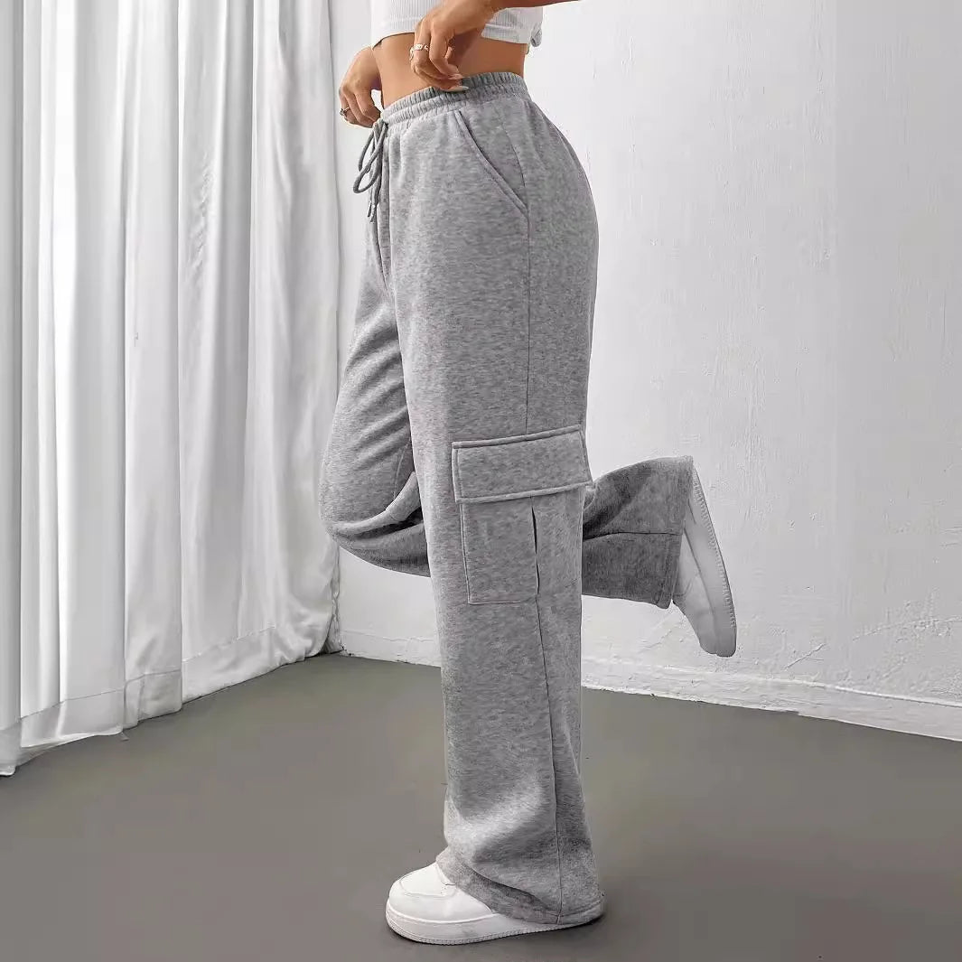 FIONA WIDE-LEG CARGO SWEATPANTS