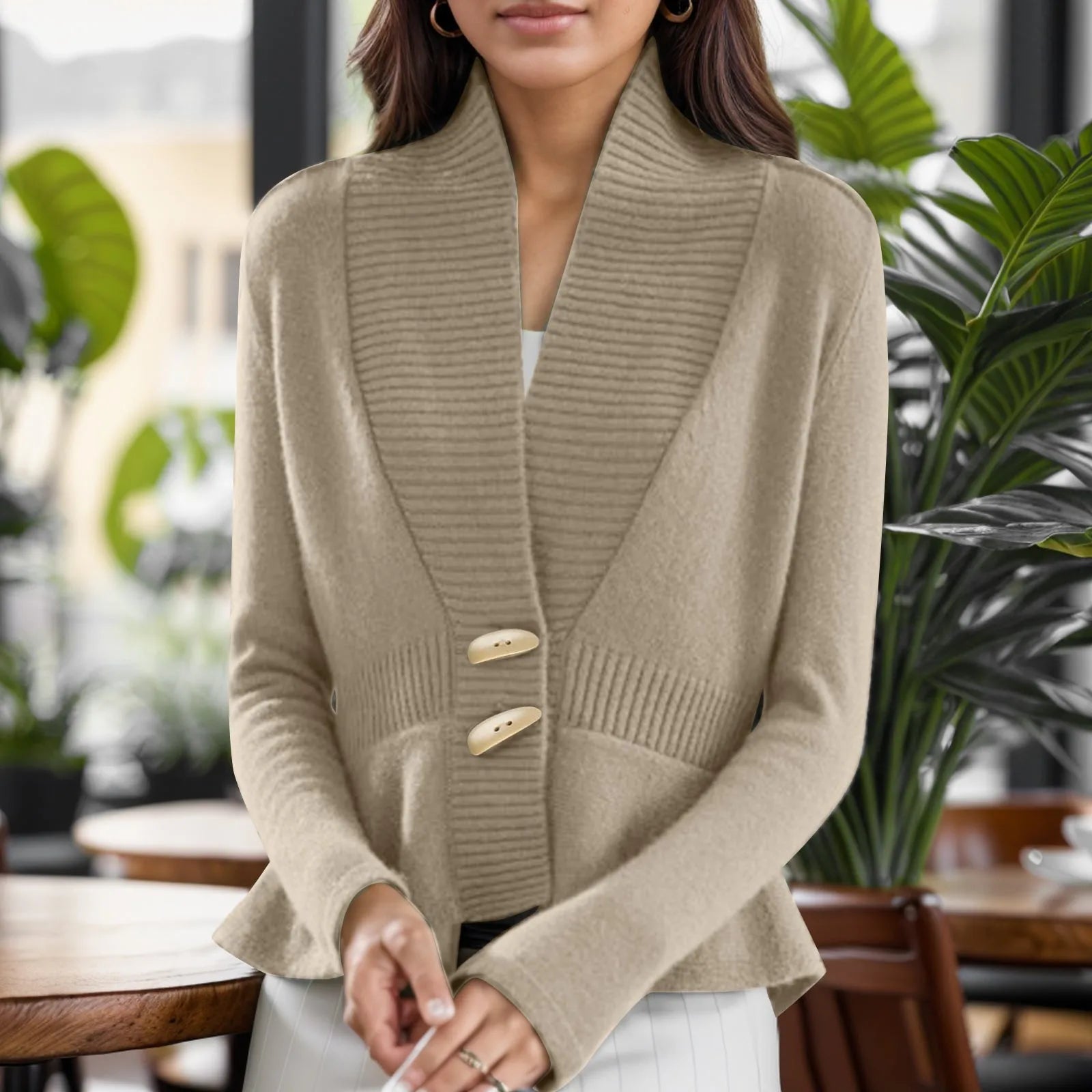Alva | Scandinavian V-Neck Button Cardigan