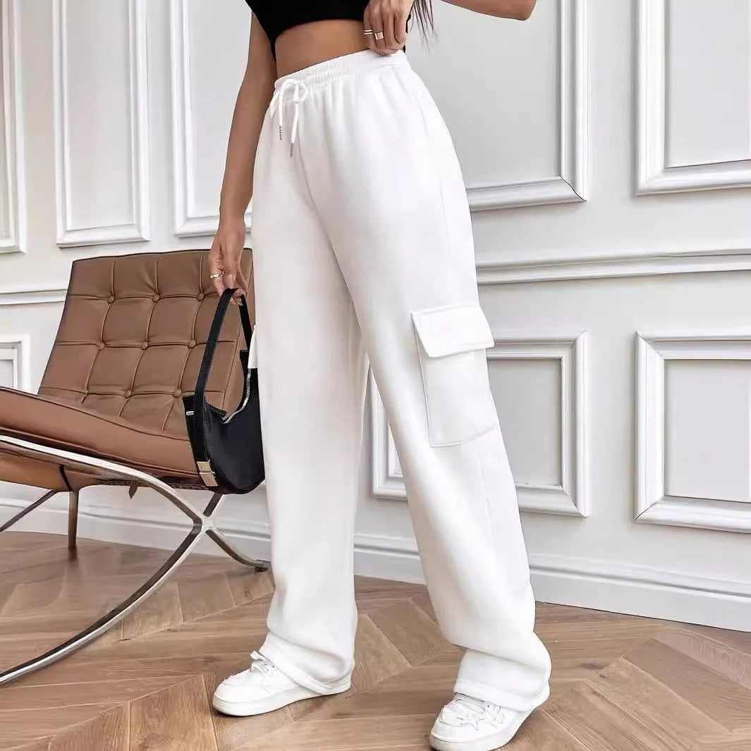 FIONA WIDE-LEG CARGO SWEATPANTS