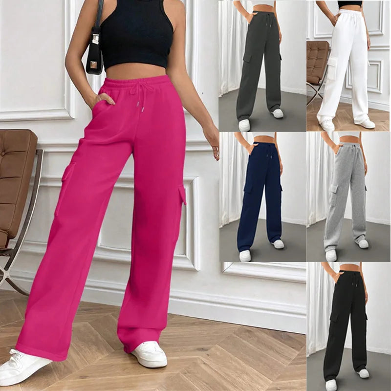 FIONA WIDE-LEG CARGO SWEATPANTS