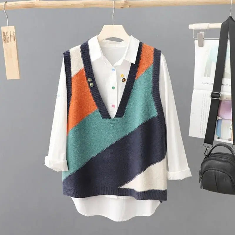 PASTEL PATCHWORK SLEEVELESS VEST