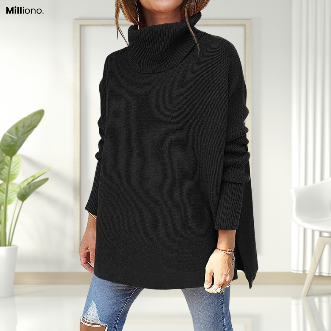 Violet | Stylish Tummy Covering Oversized Turtleneck Sweater