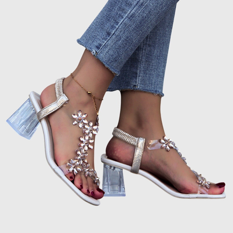 ISLA - Flower and Rhinestone Heel