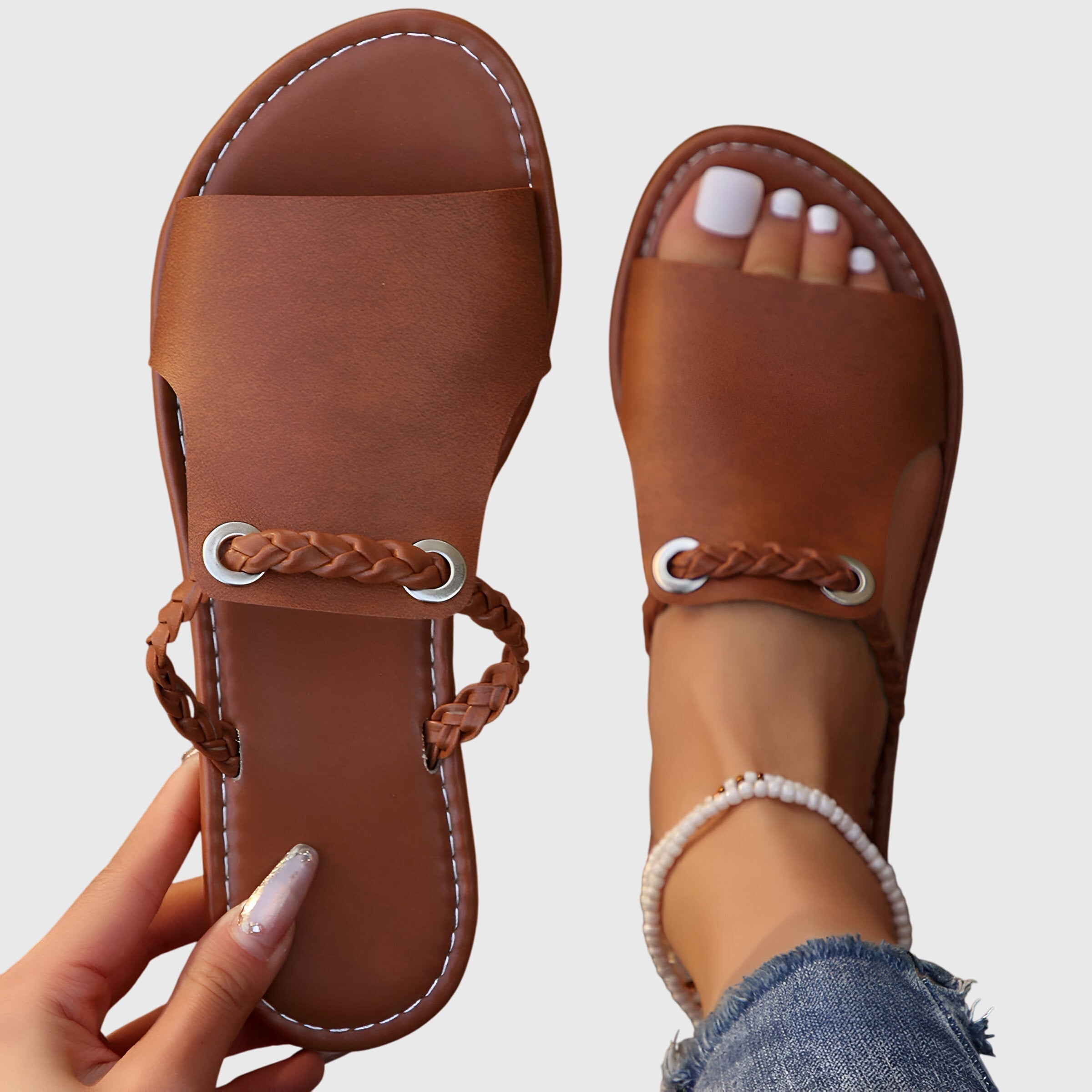 Jenna - Braided Slide Sandals