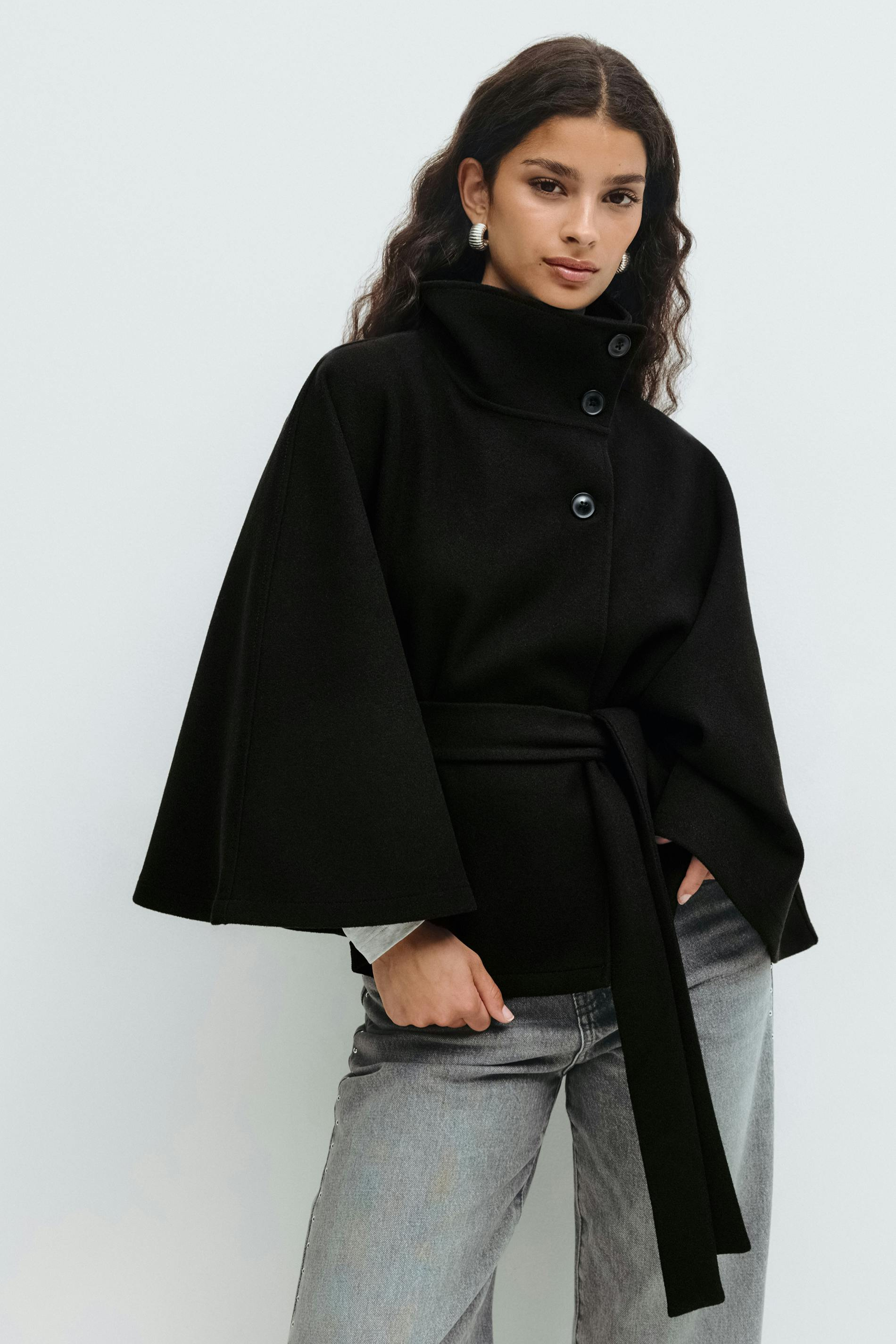 OLIVIA | Belted Cape Jacket