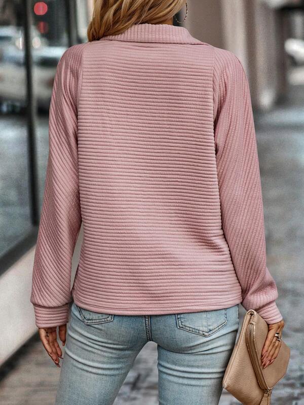 Sarah | Elegant V-Neck Zip Sweater