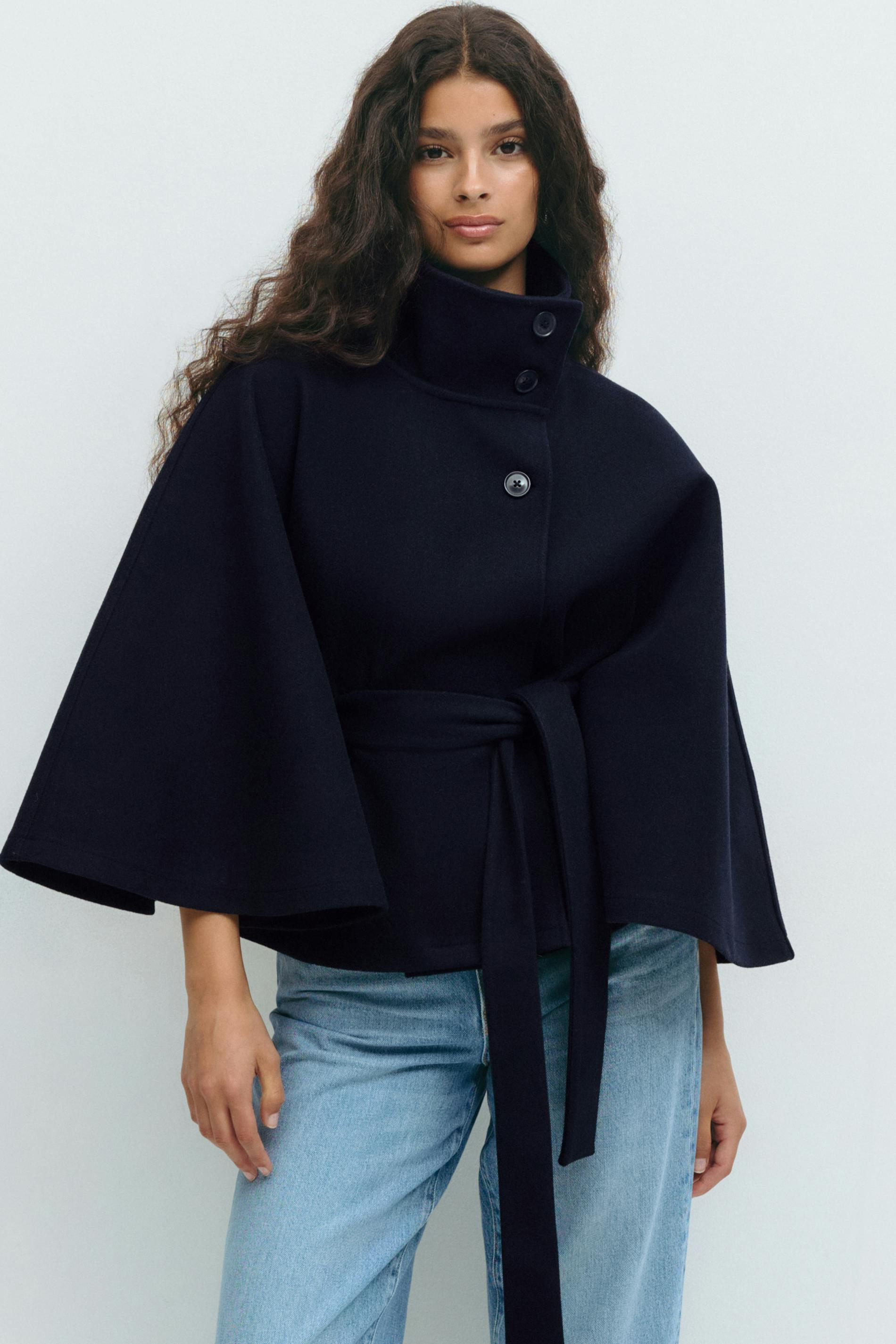 OLIVIA | Belted Cape Jacket