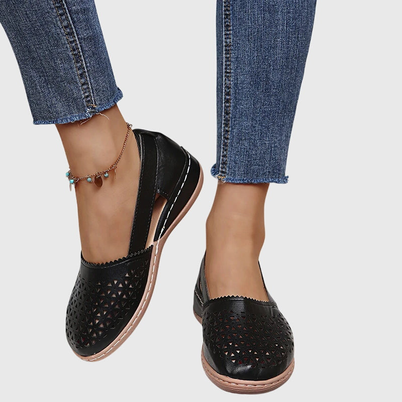 Gracie - Perforated Slip-On Flats