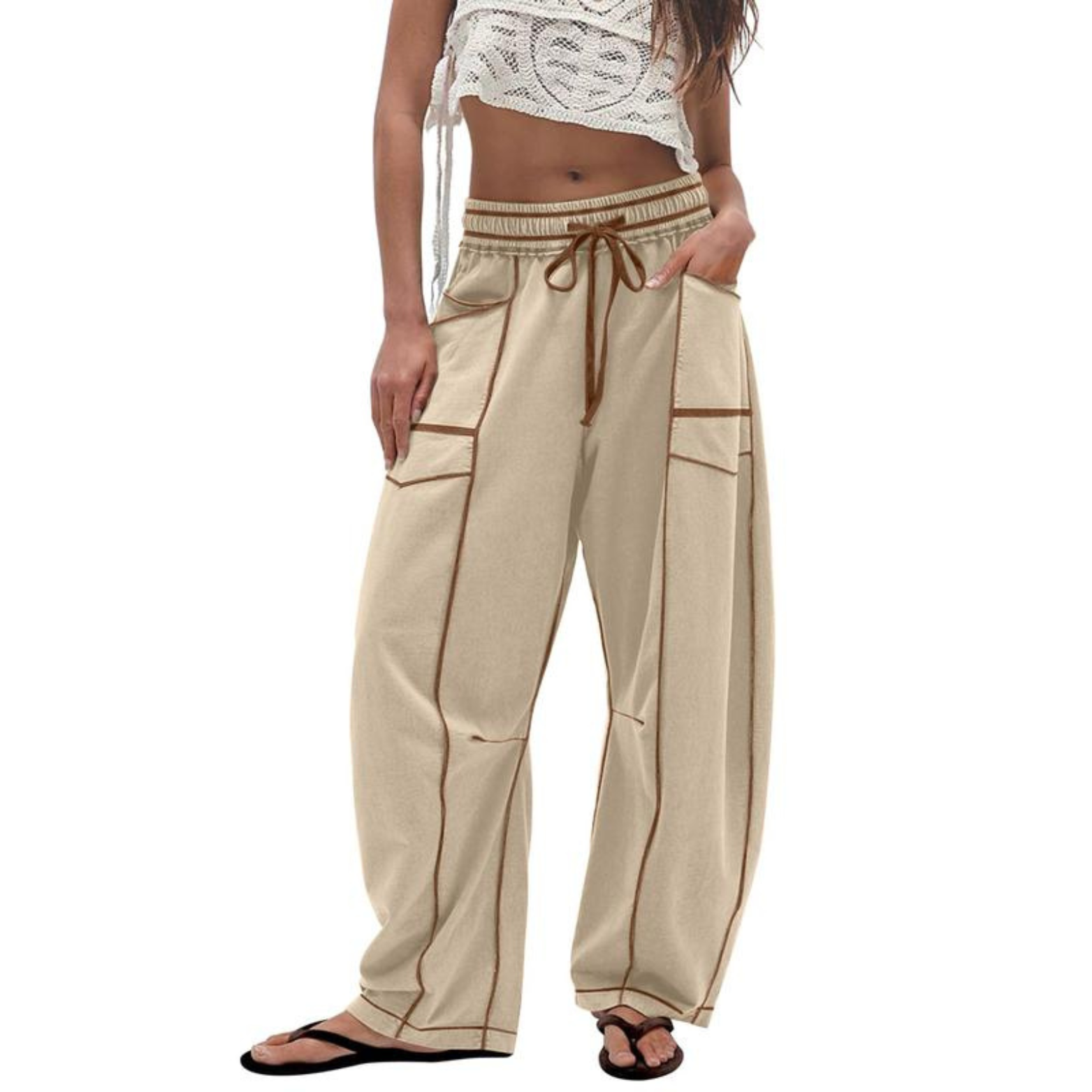 High Waisted Barrel Pants