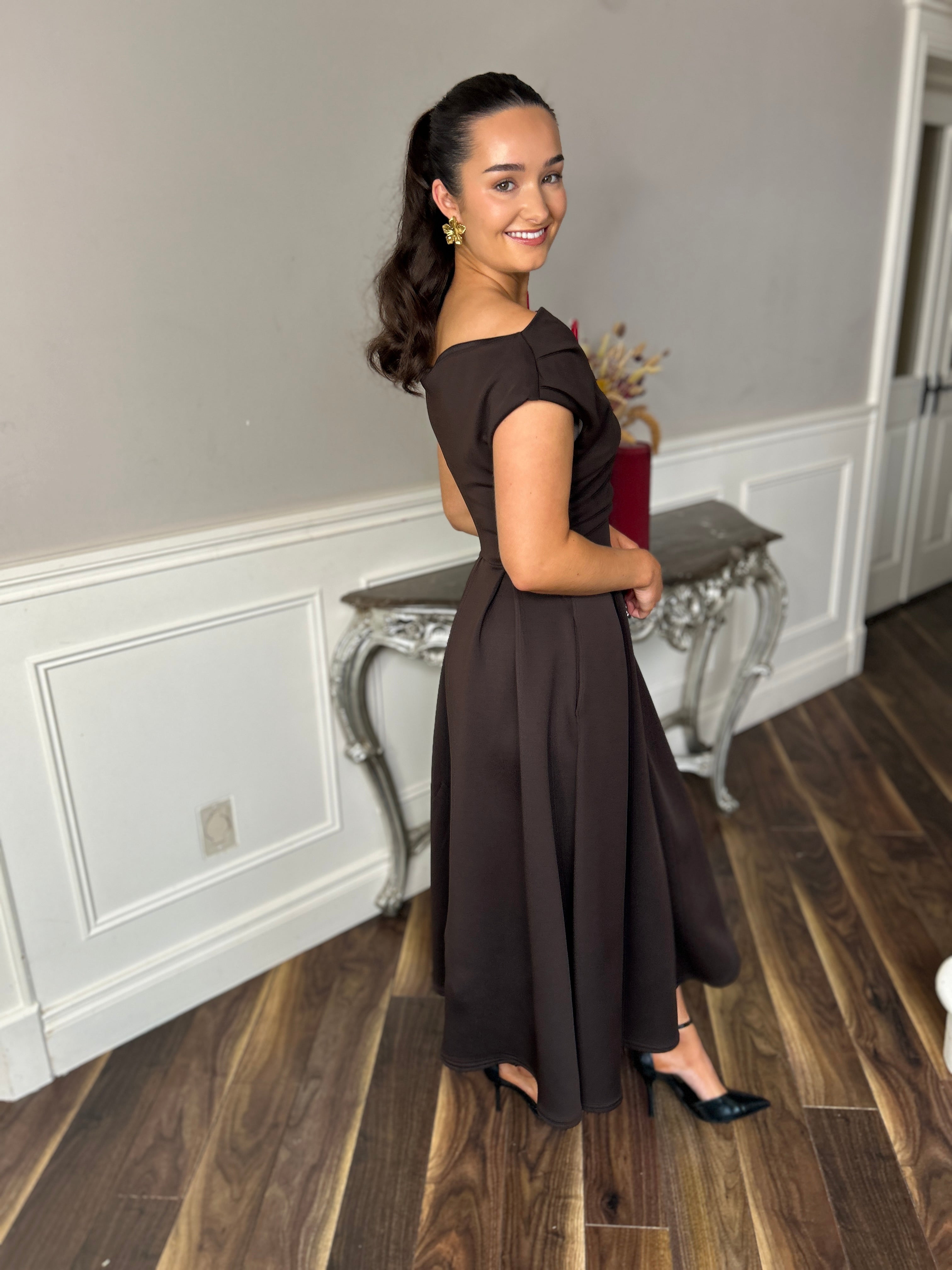 Betty Skater Dress Chocolate