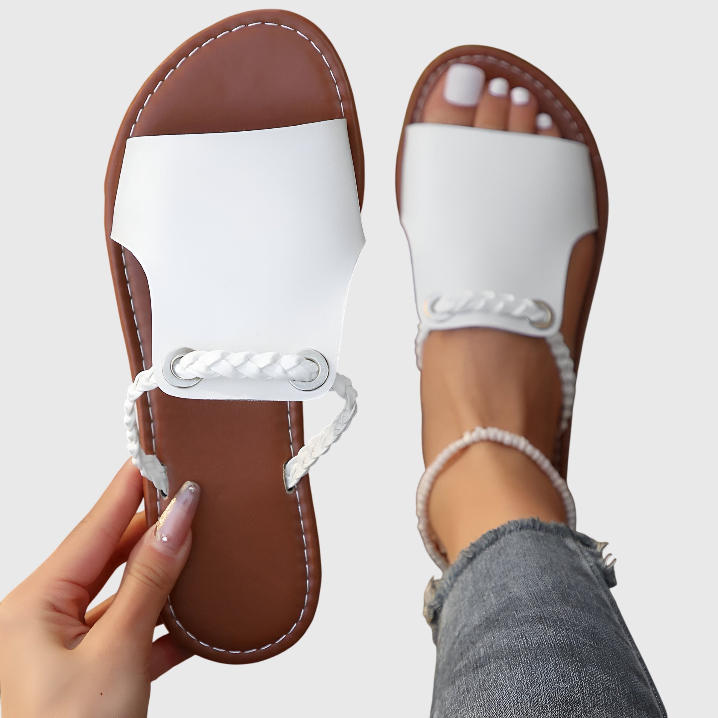 Jenna - Braided Slide Sandals