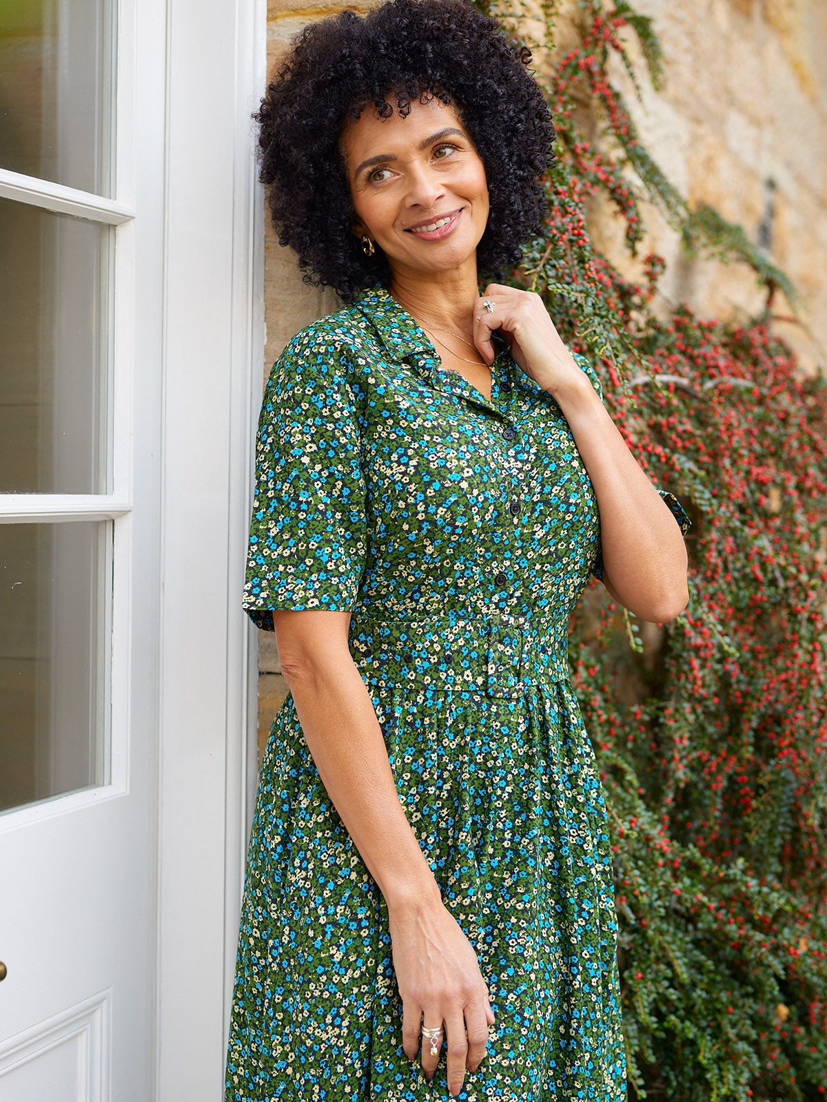 Camilla Dress - Green Floral