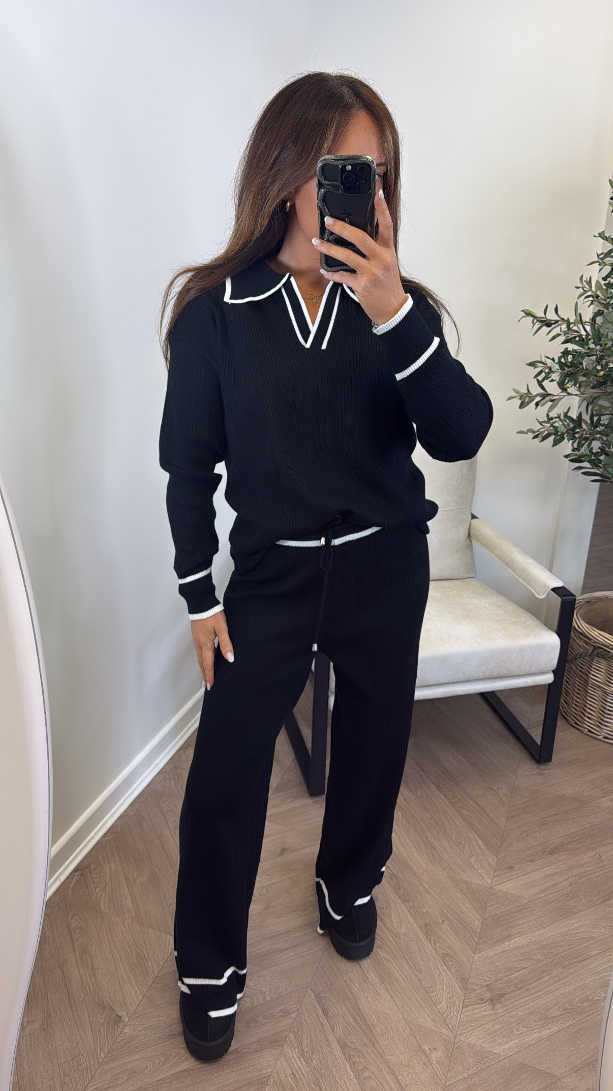 ROSIE black ribbed top and pants co-ord