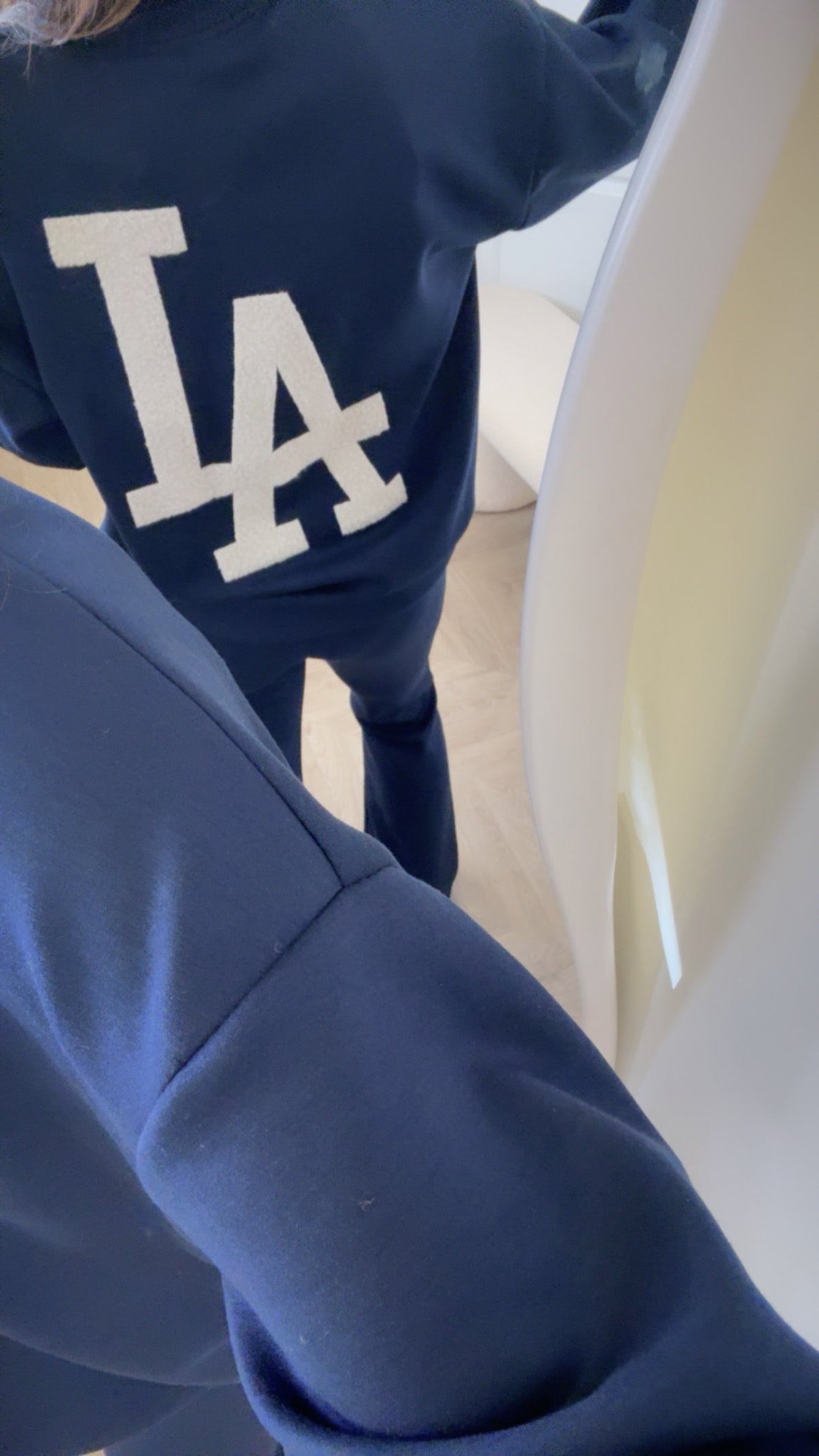 LALA navy sweatshirt logo lounge set