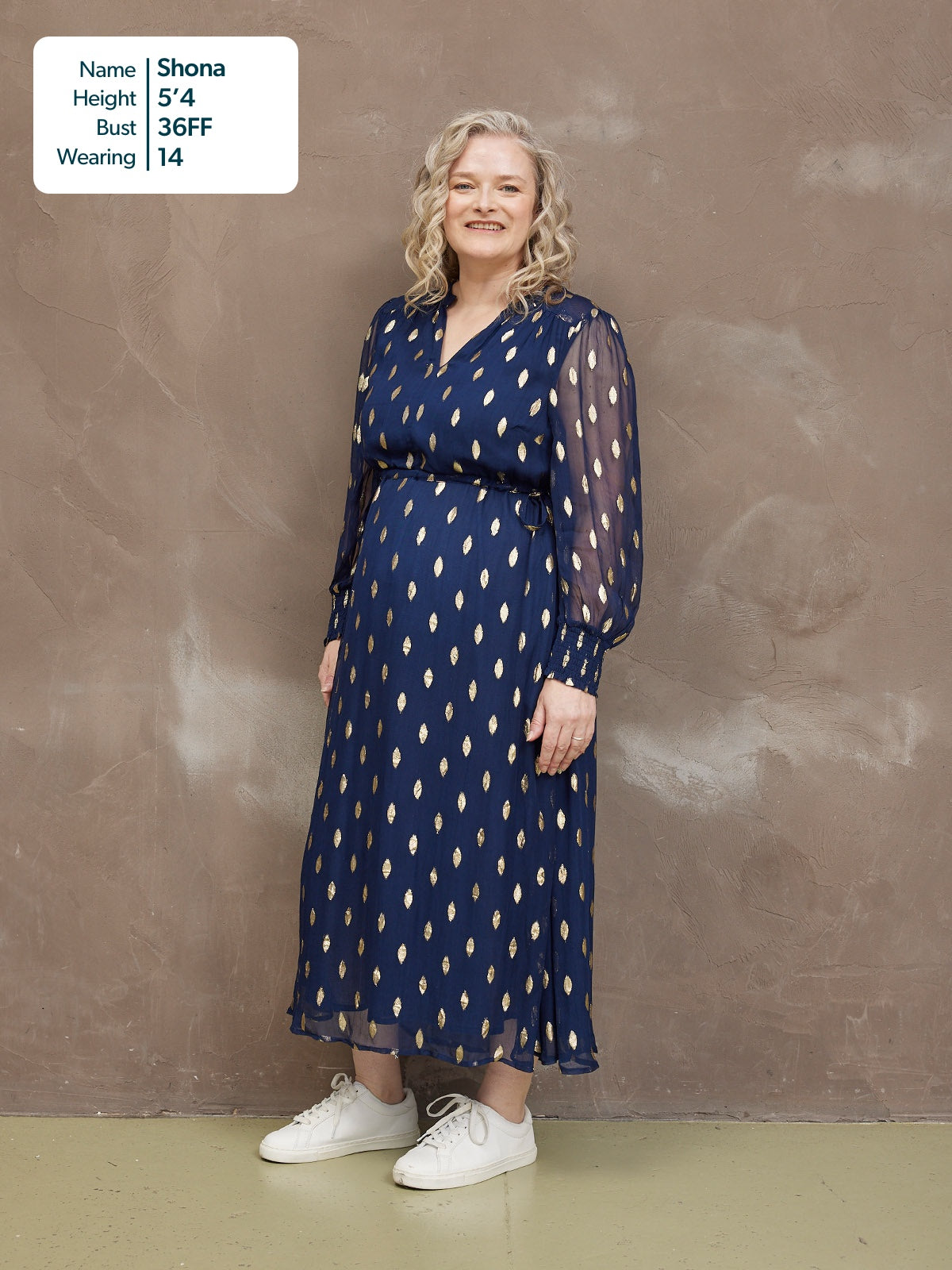 Libby Lurex Dress - Navy and Gold