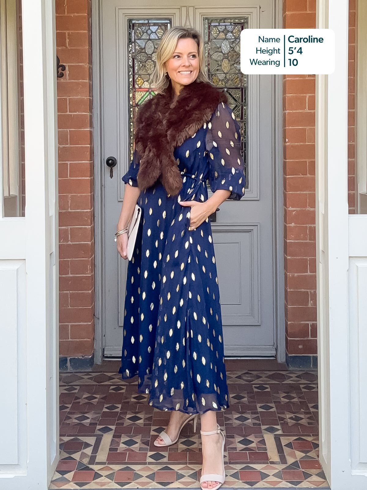 Libby Lurex Dress - Navy and Gold