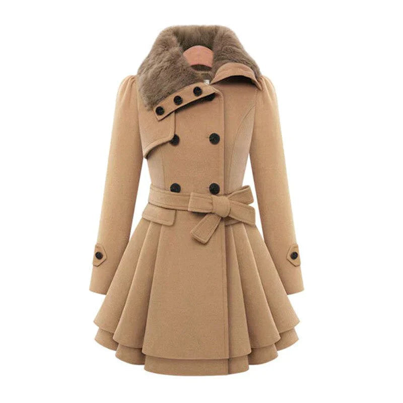 MFLLondon™  | Chic trench coat with sustainable fur