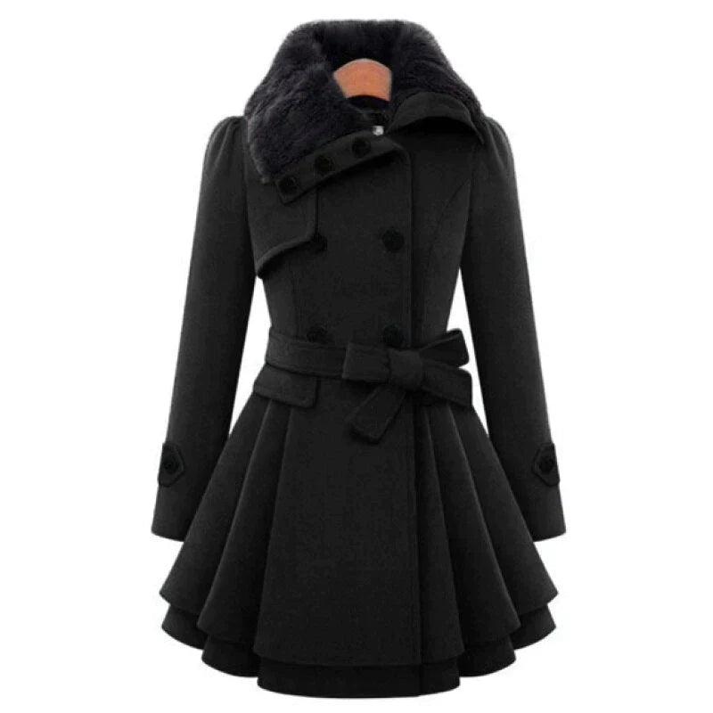 MFLLondon™  | Chic trench coat with sustainable fur