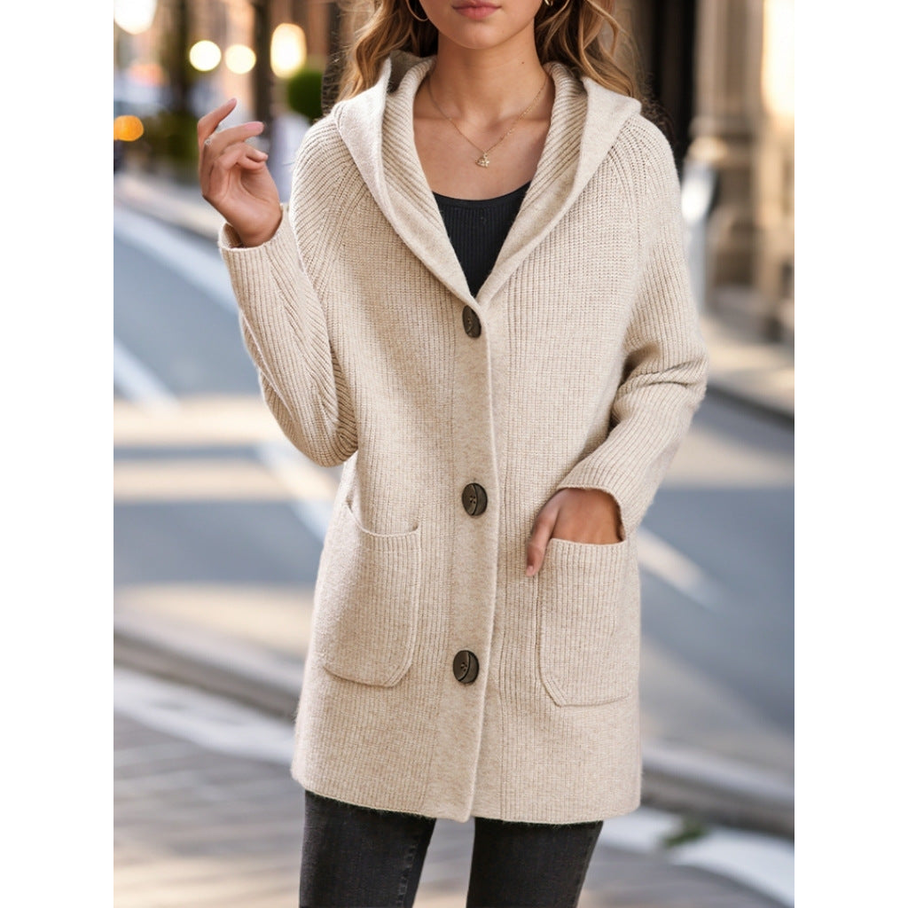 Aria | Hooded Mid-Length Cardigan