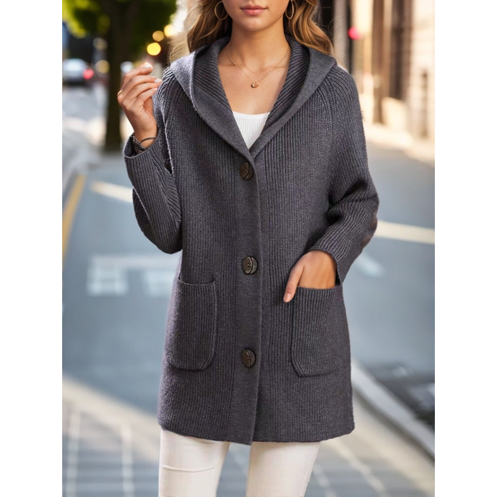 Aria | Hooded Mid-Length Cardigan