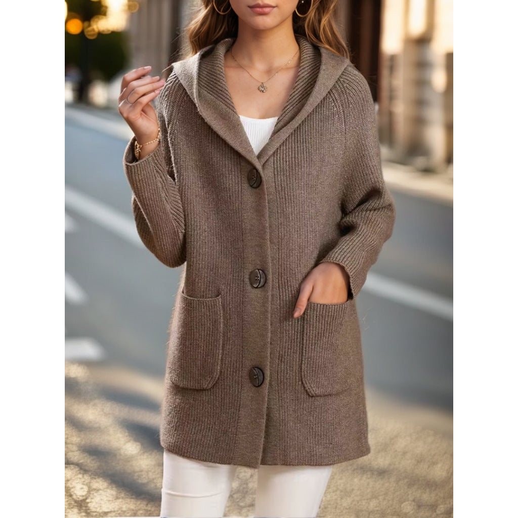 Aria | Hooded Mid-Length Cardigan