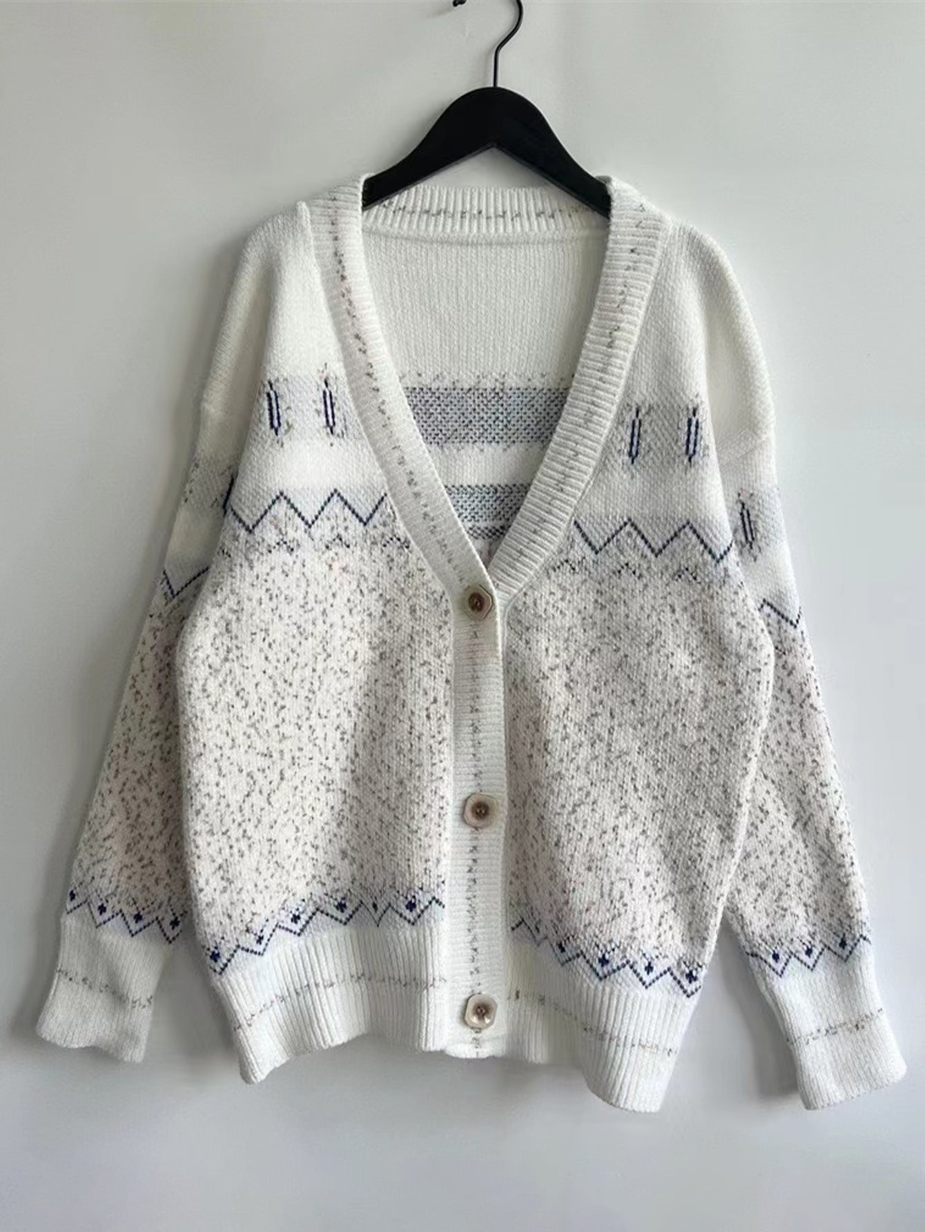 Jade | Cosy Jacquard Diamond Pattern Cardigan