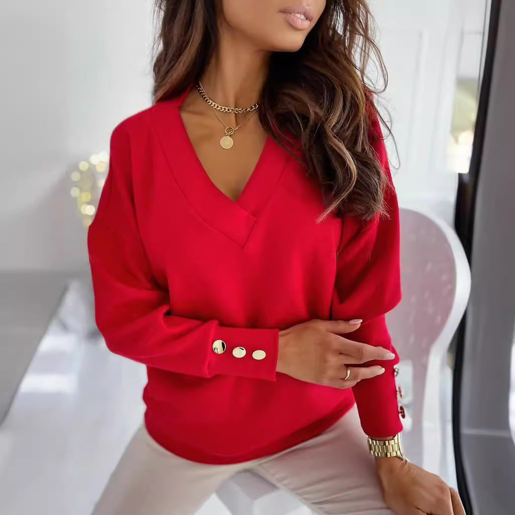 Erika | Stylish Scandinavian V-Neck Sweater