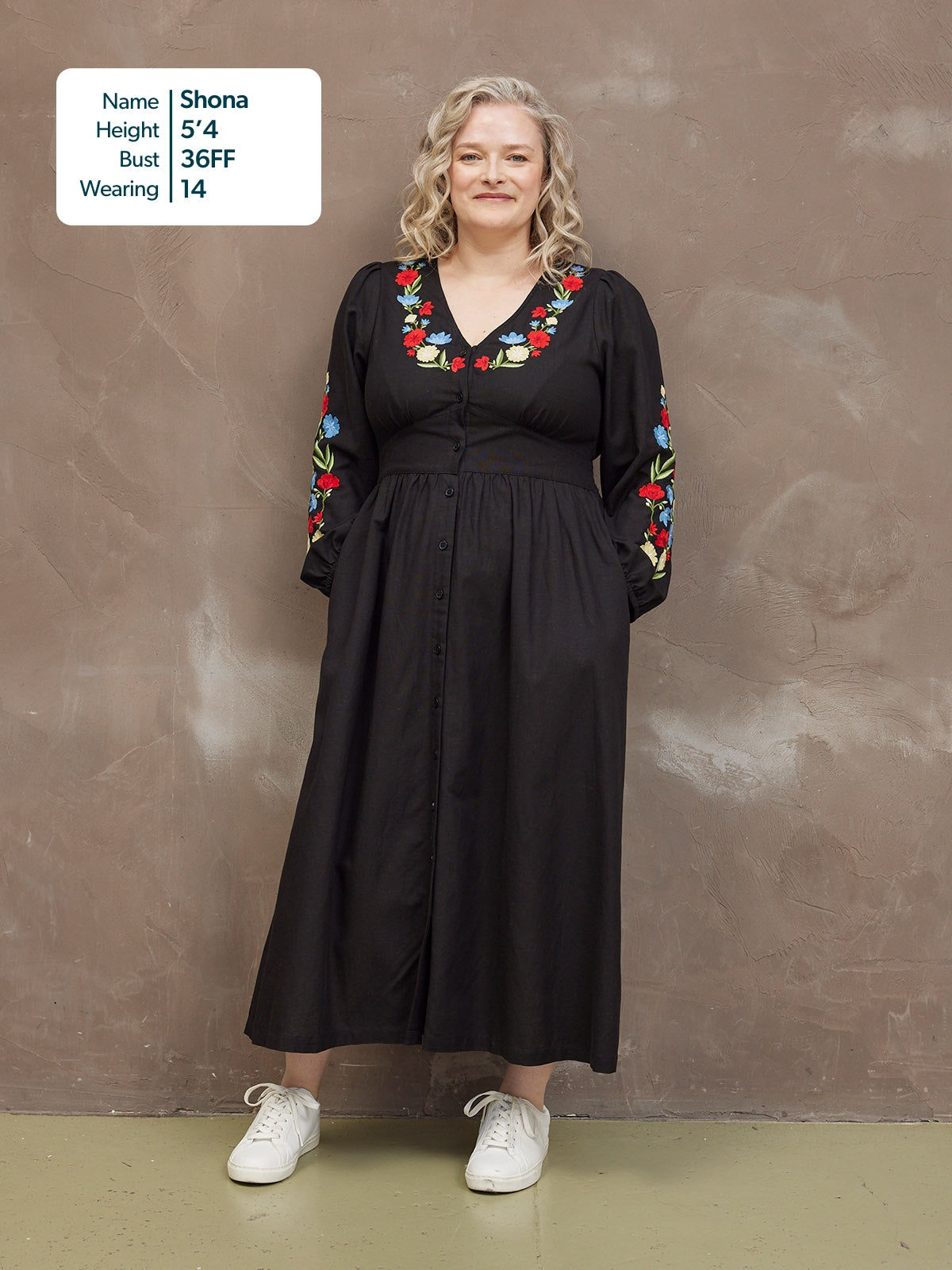 Rodica Dress - Embroidered Black