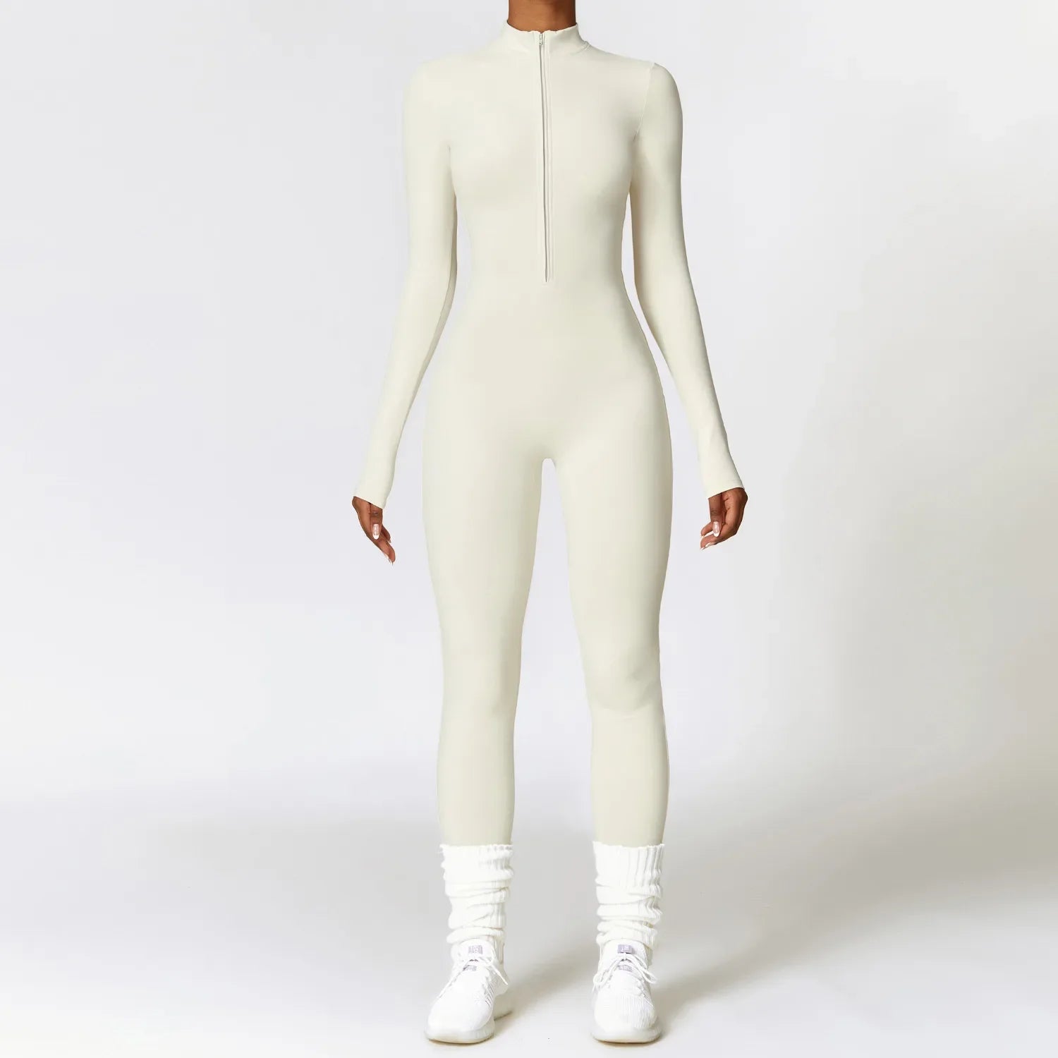 LUVESSI ZIPPER FLEECE JUMPSUIT