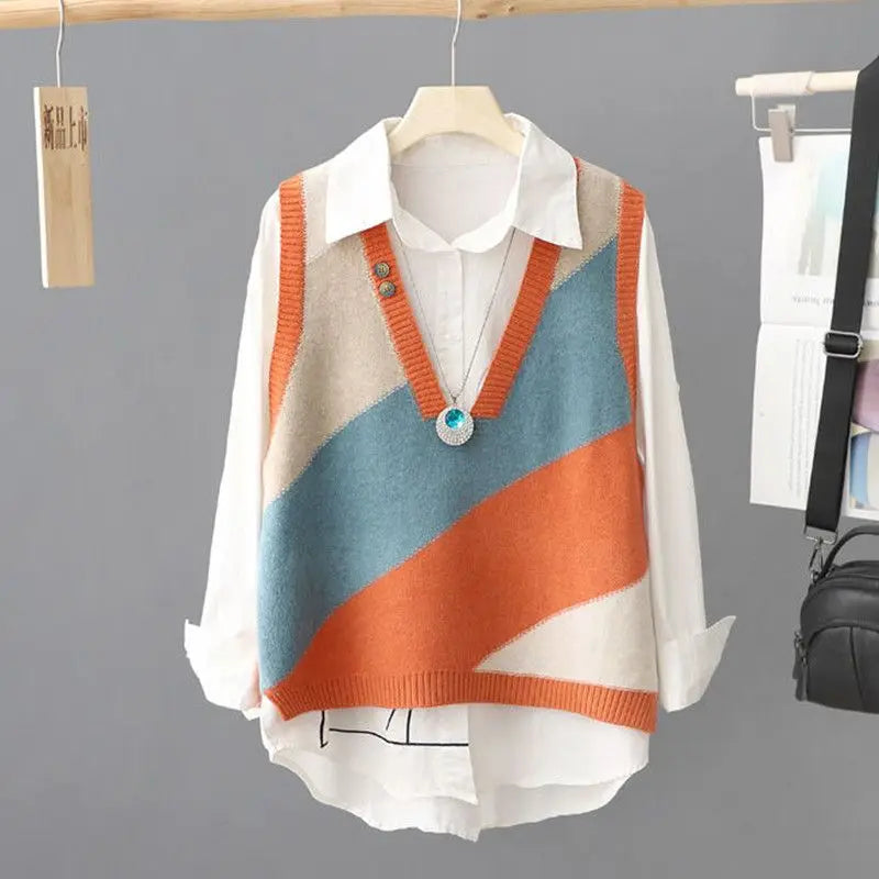 PASTEL PATCHWORK SLEEVELESS VEST