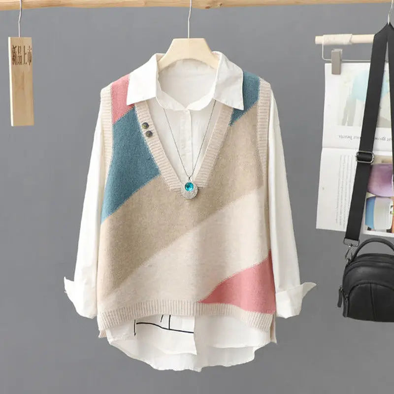 PASTEL PATCHWORK SLEEVELESS VEST