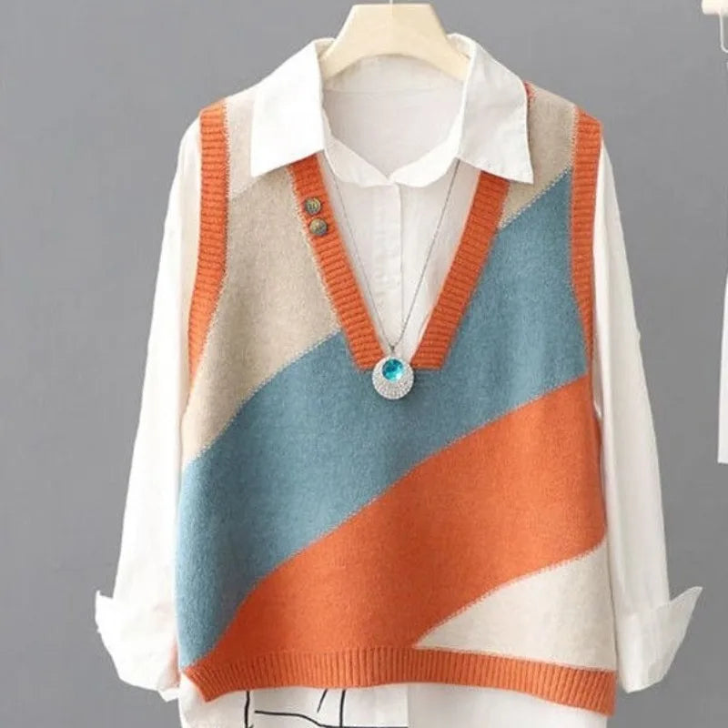 PASTEL PATCHWORK SLEEVELESS VEST