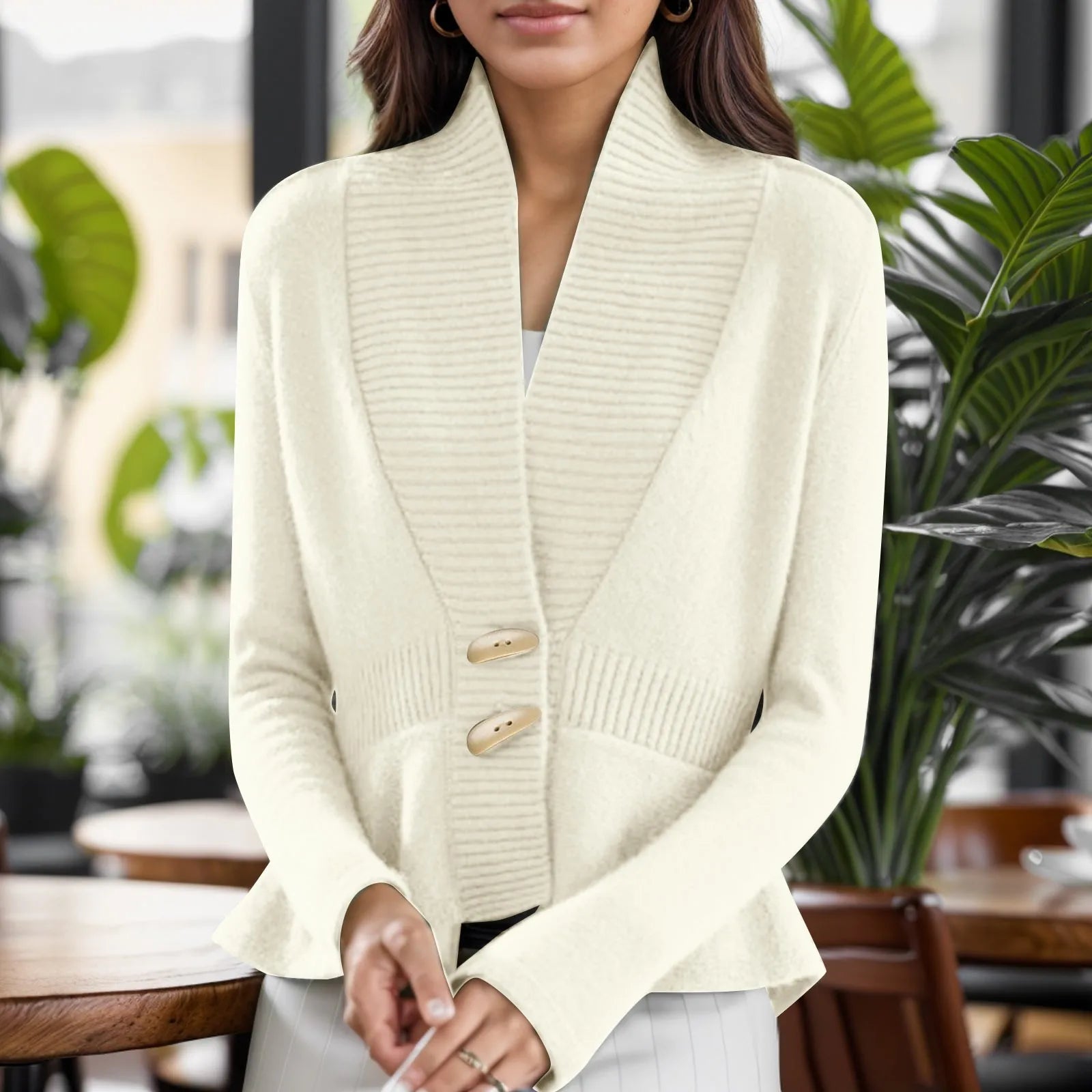 Alva | Scandinavian V-Neck Button Cardigan